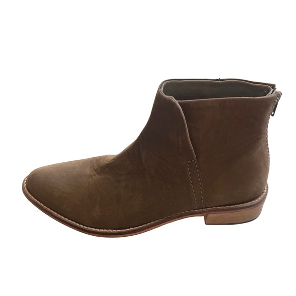 Free People Women's Century Ankle Boots Flat Brown Suede Leather- Size 9.5 - Picture 4 of 10